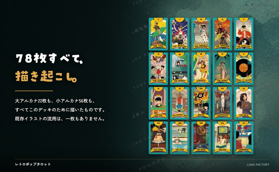 レトロポップタロット Retro Pop TAROT ※現在欠品中の為10月発送を予定しております 全カード描き起こしイラストの訴求パネル