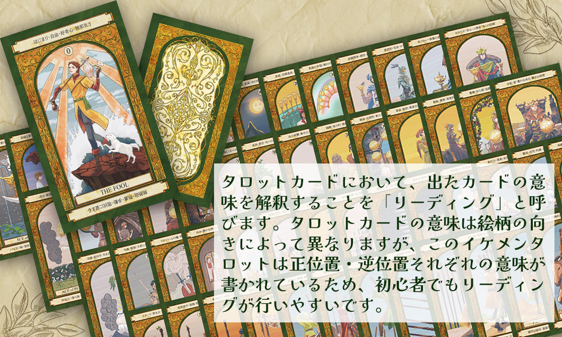 【カードに意味が書いてある！】イケメンタロット IKEMEN TAROT Deck 日本語解説書付き
