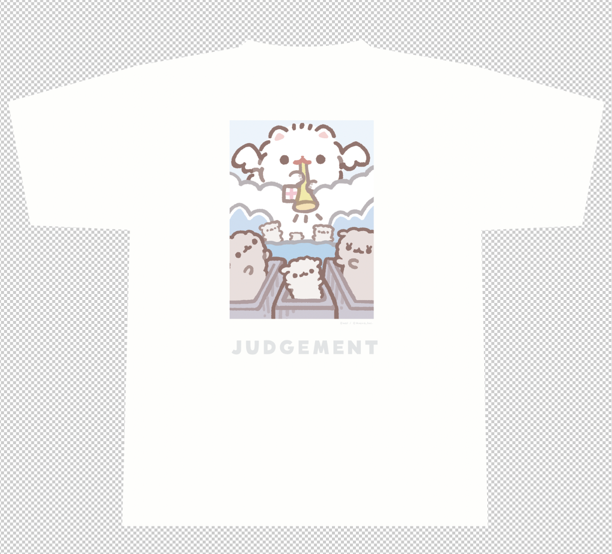 ポメラニアンもち オーバーサイズTシャツ JUDGEMENT ホワイト